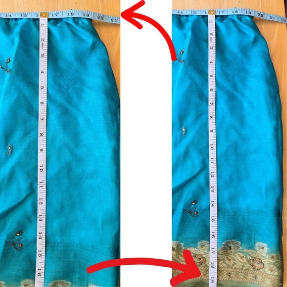 Vintage Turquoise A-line Skirt | Roselani Jasmin | Size X-Large - Picture 9 of 9